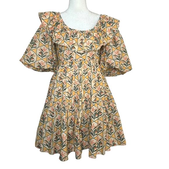 Agua by Agua Bendita Dress Chan Chan Miel Flor Mini Floral Cotton XSl - Picture 4 of 9